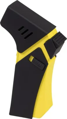 Produktbild von Tischfeuerzeug mit Standfuß - Jetflamme, gelb/schwarz