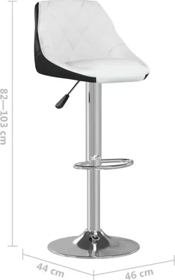 Produktbild von vidaXL Barhocker 2 Stk. Weiß und Schwarz Kunstleder