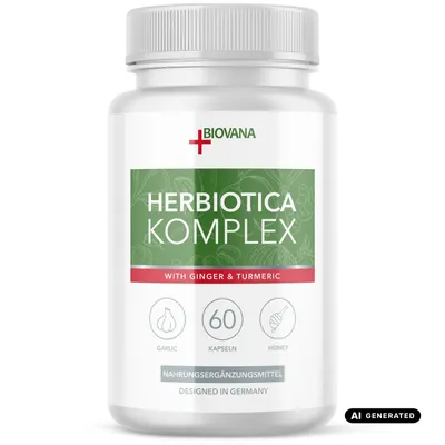 Produktbild von Biovana Herbiotica Kapseln | Ideal begleitend für dein Ziel | Einfache Anwendung | Inhalt 90 Kapseln, KI-generiertes Bild