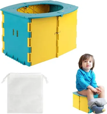 Produktbild von Famanu Toilettensitz für Kinder - Faltbare, mobile Toiletthilfe in Blau