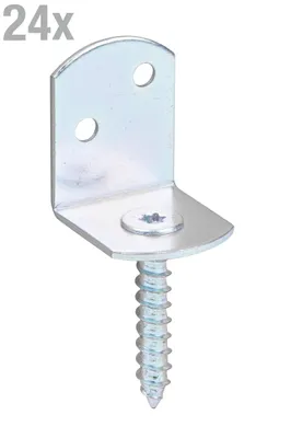 Immagine prodotto di Alberts 212209 Supporto per steccato a forma di L, zincato, passivato a film spesso, altezza totale 83 mm, set da 24