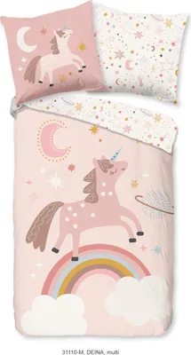 Produktbild von Duvet cover Pure 135x200 + 1* 80x80 cm - unicorn, rainbow and stars