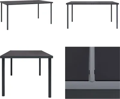 Produktbild von vidaXL Outdoor Esstisch Anthrazit 150x90x74 cm Stahl - Gartentisch - Gartentische - Outdoor-Tisch - Outdoor-Tische