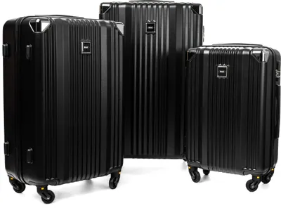 Produktbild von RGL 735 Hartschale Reisekoffer Kofferset Trolley-set abnehmbare Räder ABS 3 teilig 3in1 Koffer XXL XL L Schwarz
