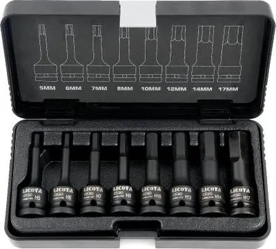 Produktbild von Schlagschrauber Nuss Set 8-teilig aus Cr-Mo Stahl