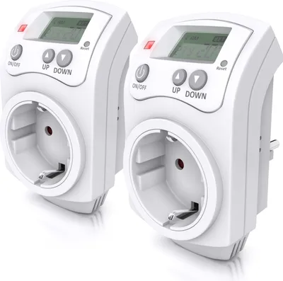 Produktbild von BEARWARE 2x Steckdosen-Thermostat, max. 3680 W, programmierbar von 5°-30°C LCD Display mit Statusanzeige