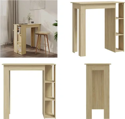 Produktbild von vidaXL Bartisch mit Regal Sonoma Eiche 102x50x103,5 cm Holzwerkstoff - Bartisch - Bartische - Bistrotisch - Stehtisch
