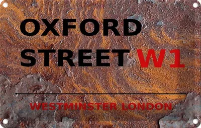 Produktbild von vianmo Blechschild 12x18 cm Westminster Oxford Street W1 Abenteuer Reisen England Urlaub