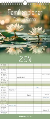 Produktbild von Familienplaner Zen 2026 - Familien-Timer 19,5x45 cm - 5 Spal