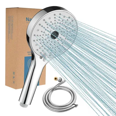 Immagine prodotto di Testina doccia ad alta pressione con tubo da 1,5 metri, 4 modalità, diametro di 130 mm