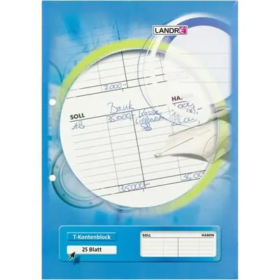 Produktbild von T-Kontenblock A4 25 Blatt 80 g/qm 8 cm gelocht