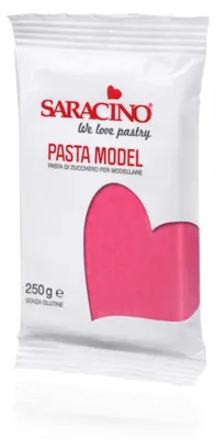 Image de Pâte à sucre de modelage, couleur fuchsia, 250 g, marque Saracino