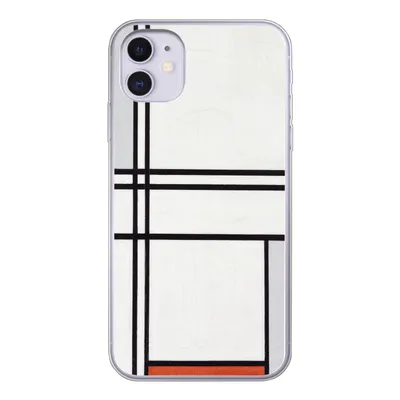 Produktbild von MuchoWow® Handyhülle Schutzhülle Hülle für iPhone 11 Komposition 1 mit Rot und Grau - Piet Mondrian Silikon Softcase Handy Hülle - Handytasche