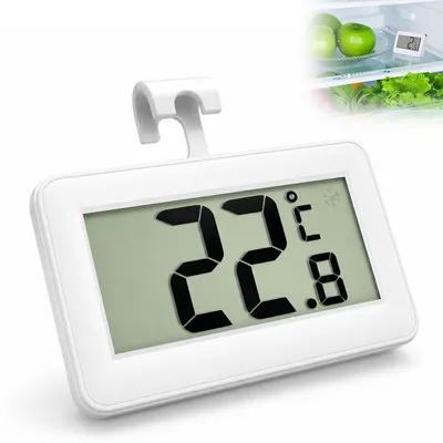 Produktbild von Kühlschrankthermometer Digital, wasserdichtes Gefrierschrankthermometer mit LCD Display und Magnet, Temperaturanzeige für Kühlschrank, Gefrierfach und Küche