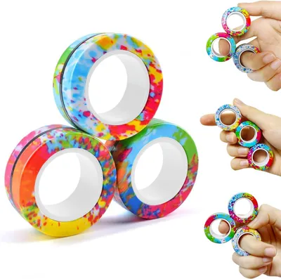 Productafbeelding van Magnetische ringen fidget‑speelgoed - Anti‑Stress Fidget‑Speelgoed