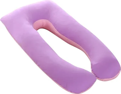 Produktbild von U-Form Stillkissen, Schwangerschaftskissen, mit austauschbarem und waschbarem Bezug, 70 x 130 cm, Baumwolle,Lila& Rosa, 70 × 130CM