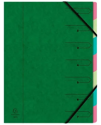 Image de EXACOMPTA 54073E EXACOMPTA Classeur à pochettes, format A4, carton, 7 pochettes, vert
