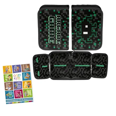 Produktbild von Goldkids - Federmäppchen 1 Fächer - Mäppchen für Mädchen und Jungen - Federmappe 1-Fach Federtasche - Schulmäppchen und Hausaufgabenheft - Game Motiv