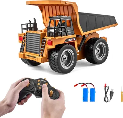Obrázok produktu pre RC sklápacie nákladné auto na diaľkové ovládanie - 9-kanálový sklápač 1:18 pre deti