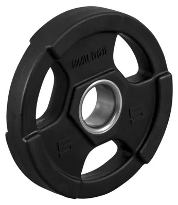 Produktbild von GORILLA SPORTS® Olympia Hantelscheiben - 5kg Gewichte, Tri-Grip, 50mm Bohrung, aus Kunststoff, Schwarz - Gewichtscheiben, Olympiascheiben, Hanteln