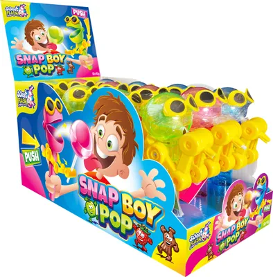 Produktbild von Display Komplett Snap Boy Pop Lutscher 12 Stück Wiederbefüllbar