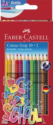 Produktbild von FABER CASTELL 201585 Buntstift Colour GRIP - 12er Promotionset - 10 Buntstifte und 2 Butstifte gratis