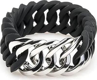 Image de The Rubz 100173 Ladies Bracelet Zirkel Small Stainless Steel Silver Black 17 Cm