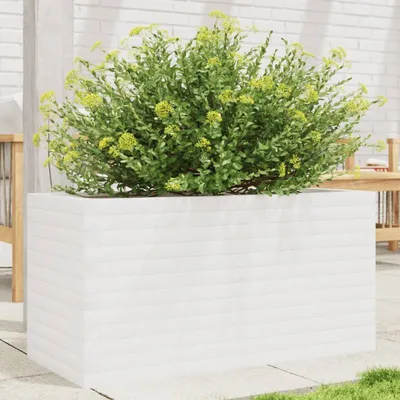 Zdjęcie produktu dla Maison Exclusive – donica na rośliny, biała, 90 x 40 x 45,5 cm, lite drewno sosnowe