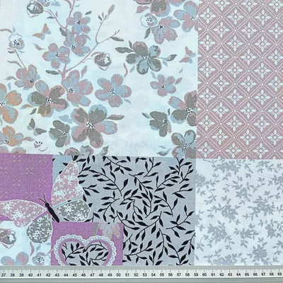 Produktbild von Baumwolle 100% Patchwork braun rosa grau