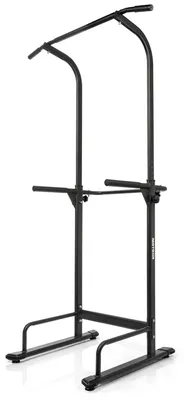 Produktbild von Multifunktionale Klimmzug- & Dip-Station höhenverstellbar 185–194 cm, freistehend, rutschfeste Griffe, bis 200 kg, schwarz