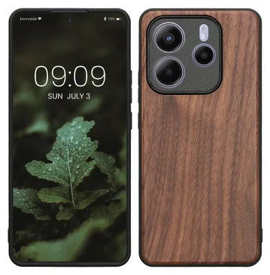 Produktbild von kwmobile Handyhülle für Xiaomi Redmi Note 14 5G (Nicht für 4G) Hülle Holz - Case mit TPU Bumper - Stoßfestes Hardcase - Schutzhülle Cover in