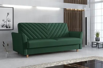 Produktbild von Emoebel24 Sofa mit Schlaffunktion, Bettcouch, Schlafsofa mit Bettkasten Sophia Grün 210x97x90 cm