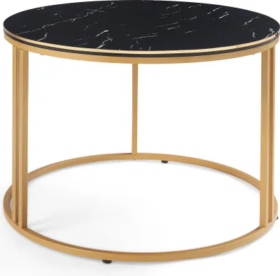 Produktbild von Couchtisch ’Aulum’ 50 x 70 cm Marmor, schwarz / Gold