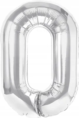 Productafbeelding van Folieballon, cijfer 0, zilver, 100 cm, 1 stuk.