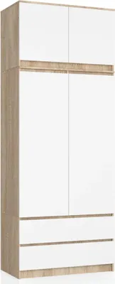 Produktbild von AKORD Furniture Factory SP0PSYSNADSONBIA010, Eiche, Garderobe, 2 Regale, 2 Tür(en), Matt, Drehtür