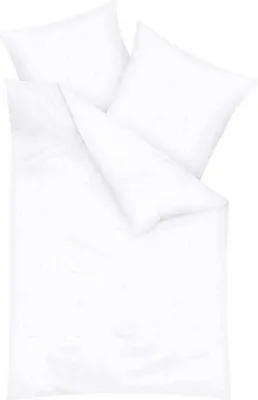 Immagine prodotto di Biancheria da letto Kaeppel in raso Mako, tinta unita bianca, 100% cotone, copripiumino con cerniera, federa, set completo, 200x200 cm