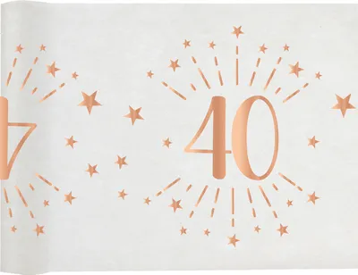Produktbild von 40. Geburtstag roségold Tischläufer 5 m x 30 cm Zahl 40