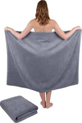 Produktbild von Betz 2-tlg. Set XXL Badetuch 100 x 140 cm DRESDEN Badetücher Saunatuch 100% Baumwolle  Farbe anthrazit