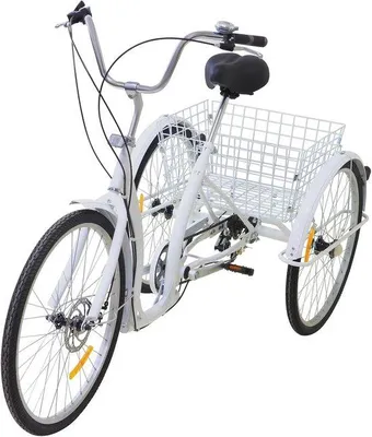 Produktbild von Fahrrad 26 Zoll mit 6 Gängen und großem Einkaufskorb für Senioren