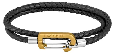Productafbeelding van Zwarte gevlochten lederen armband, model 2040316
