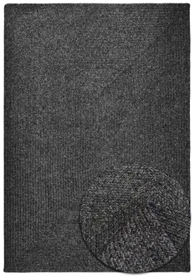 Produktbild von Outdoor & Indoor Teppich - Umkehrbar - Flachgewebe Sisaloptik - Wetterfest - Wohnzimmer Balkon Küche - Handgearbeitet - Modernes Boho Jute Stil - Anthrazit - 160cm x 230cm