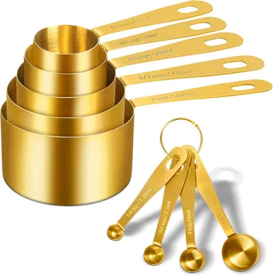 Produktbild von Messbecher und Messlöffel Set, 9-teilig, Edelstahl, für die Küche