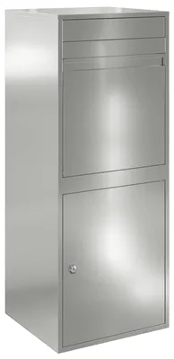 Image de Boîte à colis vidaXL avec porte, argent, 47,5 x 38 x 59 cm, acier galvanisé