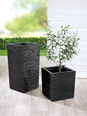 Produktbild von Gilde Pflanzgefäß, Serenity, Kunststoff, anthrazitfarben, VE 1 Höhe: 36.00 cm Breite: 34.00 cm Tiefe: 34.00cm 52643
