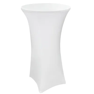 Produktbild von Stehtischhusse Stretch Stehtisch Bistrotisch Husse 80x120 cm bis Ø 80 cm weiß
