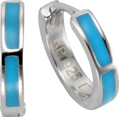Produktbild von Damen Klappcreolen 925 Sterling Silber Lack