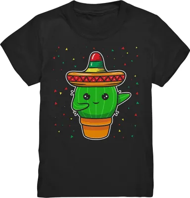 Produktbild von Party Mexiko Kaktus T-Shirt – Black / 110/116 (5-6)