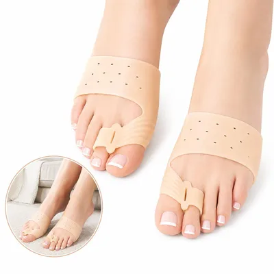 Produktbild von Silikon Zehentrenner, Hallux Valgus Korrektor, weicher Zehenspreizer für Schuhe, Büro, Sport und Fußpflege, wiederverwendbar