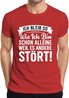 Immagine prodotto di Rimango come sono perché dà fastidio agli altri T-shirt da uomo sfacciatamente sarcastica, rossa, XXL