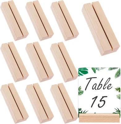 Produktbild von 10 Stück hölzerne Kartenhalter, Fotoständer, Hochzeitsmenüs für Restaurants, Konferenzen, Bankette und Partys